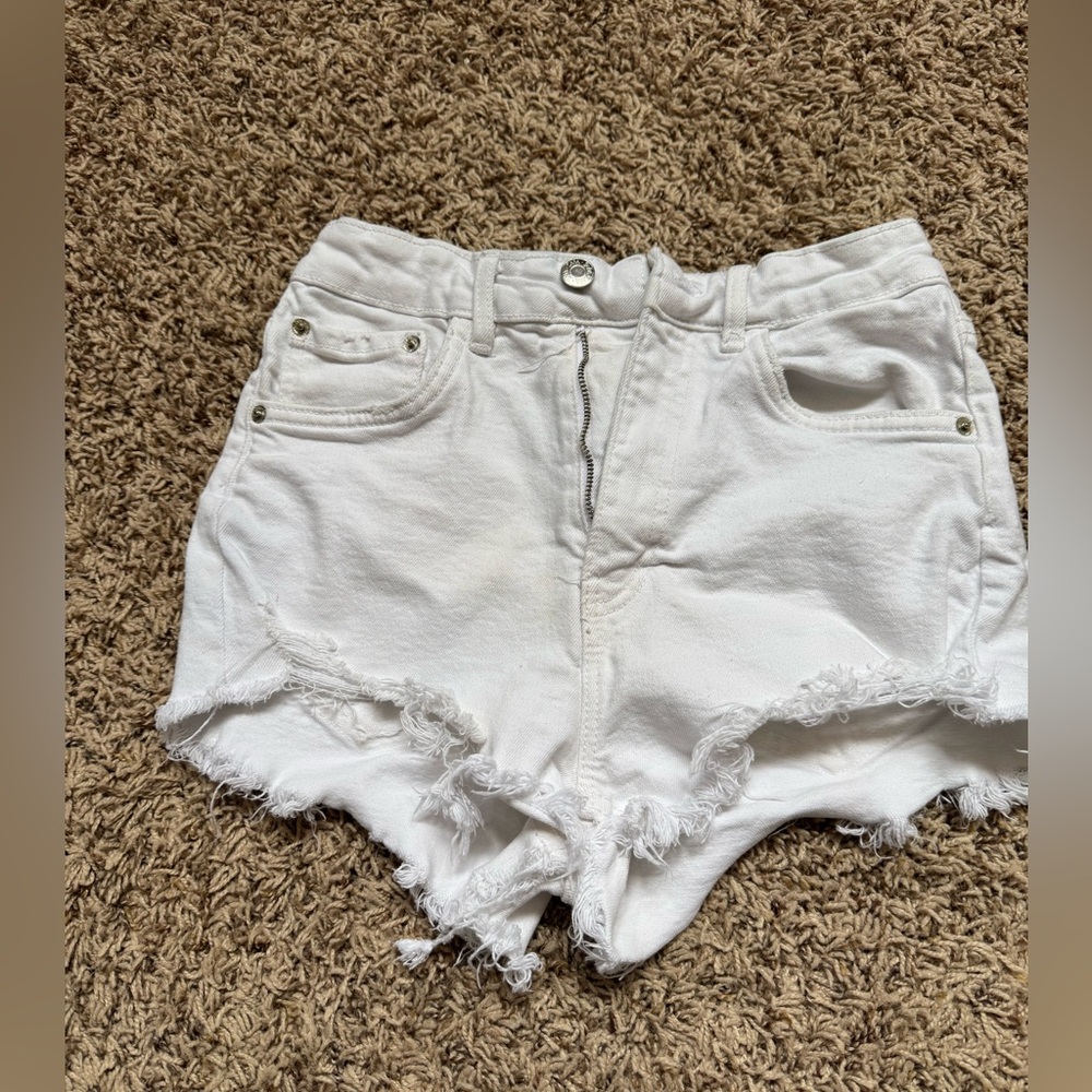 White Distressed Women Shorts size 2